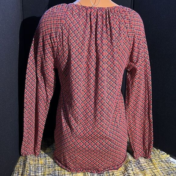 Lucky Brand Paisley and Floral Print V-Neck Blouse Size Small - Picture 5 of 11